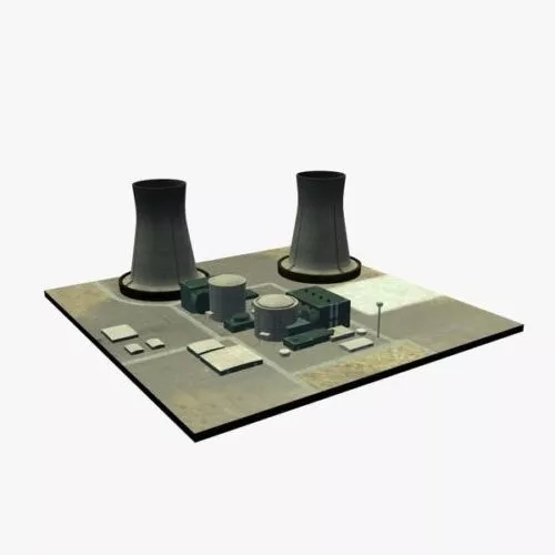 Nuclear Power Building Tower 3d model Nuclear Power Building Tower 3d model