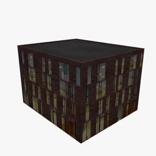 Old Brick Office Building 3d model Old Brick Office Building 3d model