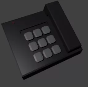 Office Vintage Black Phone 3d model
