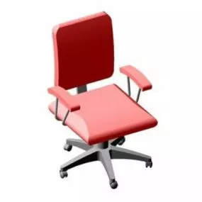 Office Armchair Red Color 3d model