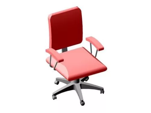 Office Armchair Red Color 3d model Office Armchair Red Color 3d model