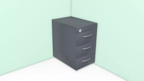 Metal Office Drawer 3d model Metal Office Drawer 3d model