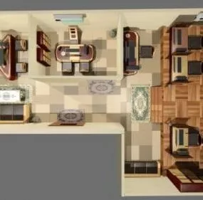 Office Section Interior 3d model
