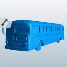 Old School Bus Lowpoly 3d model