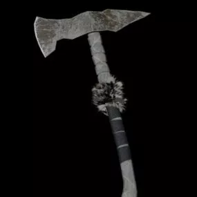 Prehistory Metal Battle Axe 3d model