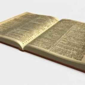 Vintage Open Book 3d model