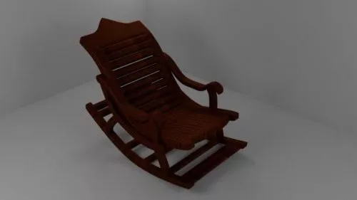 Old Wood Rocking Chair 3d model Old Wood Rocking Chair 3d model