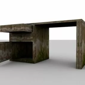 Old Workdesk Furniture 3d model