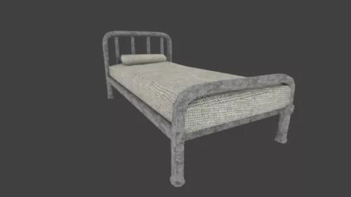 Old Single Metal Bed 3d model Old Single Metal Bed 3d model