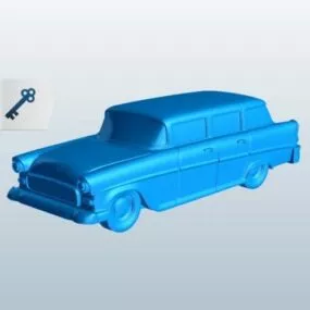 Old Station Wagon Car 3d model