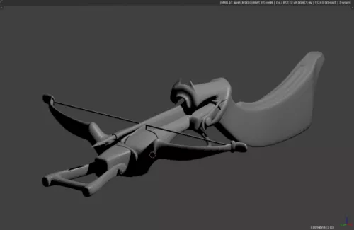 One Handed Crossbow Weapon 3d model One Handed Crossbow Weapon 3d model