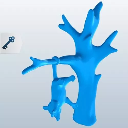 Opossum On Tree Printable 3d model Opossum On Tree Printable 3d model