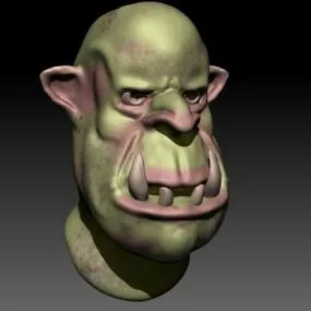 Orc Head Sculpture 3d model