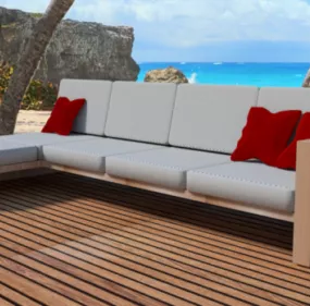 Outdoor Wooden Sofa 3d model