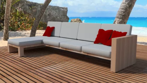 Outdoor Wooden Sofa 3d model Outdoor Wooden Sofa 3d model