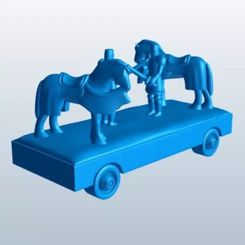 Parade Float Knights Figurine 3d model Parade Float Knights Figurine 3d model