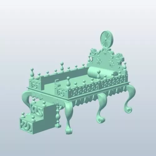 Throne Chair Carved Style 3d model