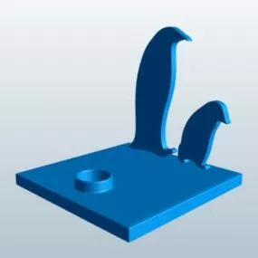 Penguin Mother Baby Printable 3d model