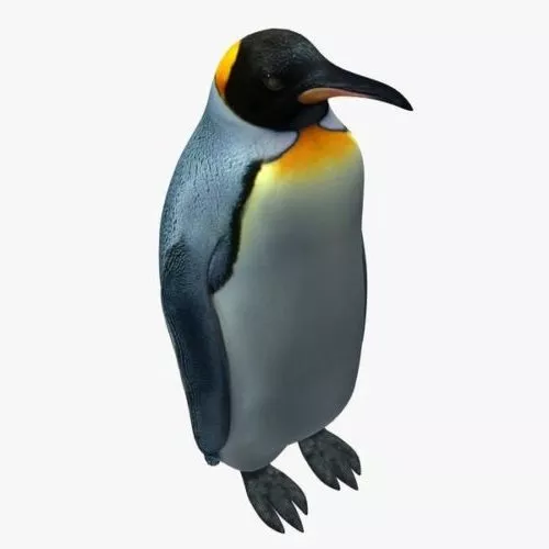 White Penguin Figurine 3d model
