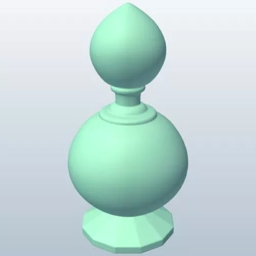 Glass Perfume Bottle With Gold Cap 3d model