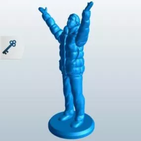 Person With Winter Parka Jacket 3d model