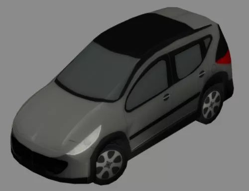 Grey Peugeot 207 Car 3d model Grey Peugeot 207 Car 3d model