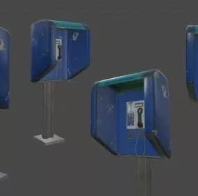 Old Phone Booth 3d model