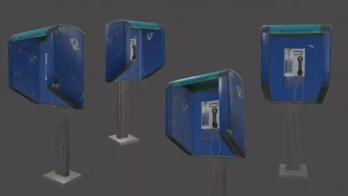 Old Phone Booth 3d model Old Phone Booth 3d model