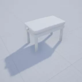 Lowpoly Piano Bench 3d model