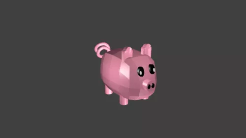 Pink Piggy Bank 3d model Pink Piggy Bank 3d model