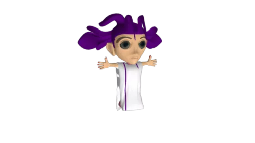 Girl Character In Party 3d model