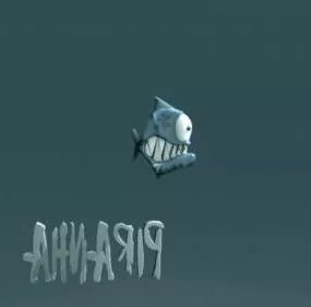 Piranha Cartoon Fish 3d model