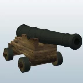 Pirate Ship Cannon Vintage 3d model