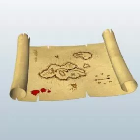 Ancient Pirate Treasure Map 3d model
