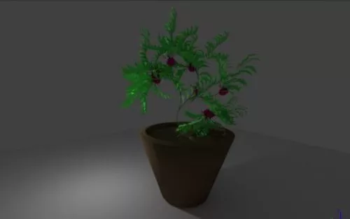 Snow House Night Scene 3d model