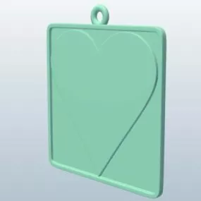 Playing Card Heart Shaped 3d model