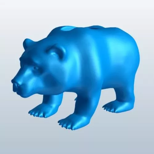 Low Poly White Bear 3d model