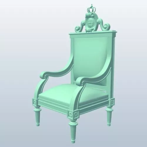 Throne Chair Carved Style 3d model
