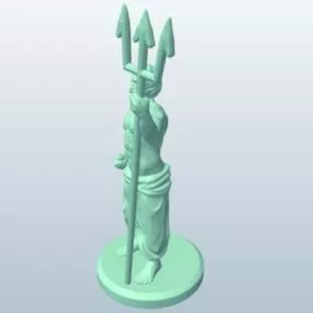 Poseidon With Weapon Character 3d model