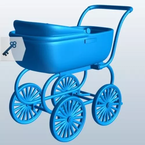 Pram Uncovered Vehicle 3d model Pram Uncovered Vehicle 3d model