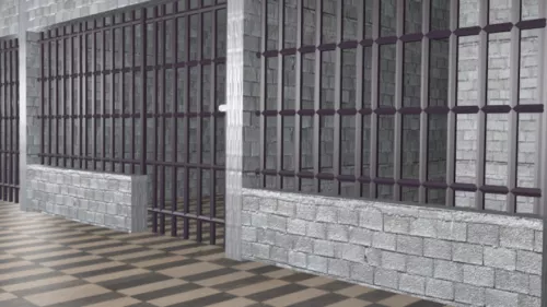 Metal Chain With Column 3d model