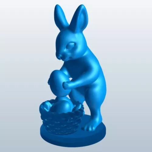 Bunny With Basket Easter Egg 3d model