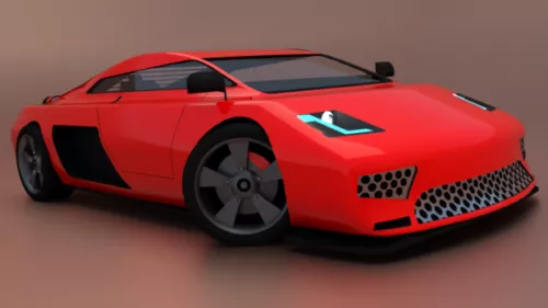 Red Car Qween 3d model Red Car Qween 3d model