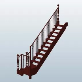Turn Staircase Cherry Wood 3d model