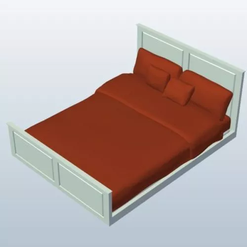 Simple Queen Size Bed 3d model Simple Queen Size Bed 3d model