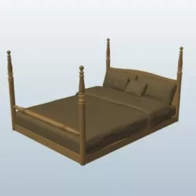 Queen Size Bed 3d model