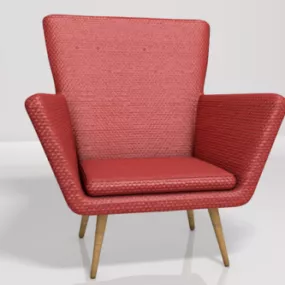 Red Chair Simple Style 3d model