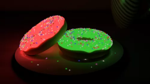 Red Green Donuts 3d model Red Green Donuts 3d model