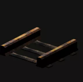 Metal Rail Train 3d model