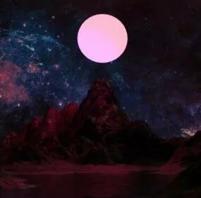 Dark Night Terrain Scene 3d model
